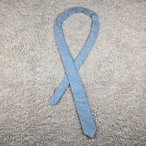 Gilded Age Mens Necktie Light Blue Chambray‎ Linen Blend Slim Skinny Tie NYC